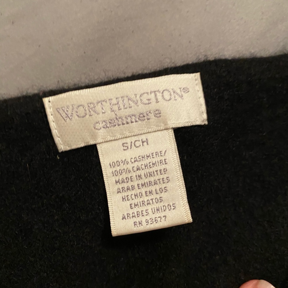 Worthington Black Cashmere sweater.